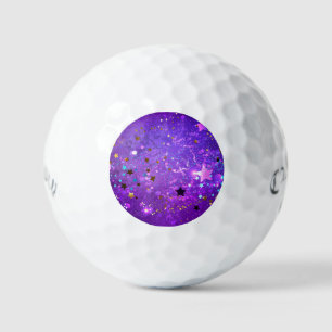 Lila Folienhintergrund mit Sternen Golfball