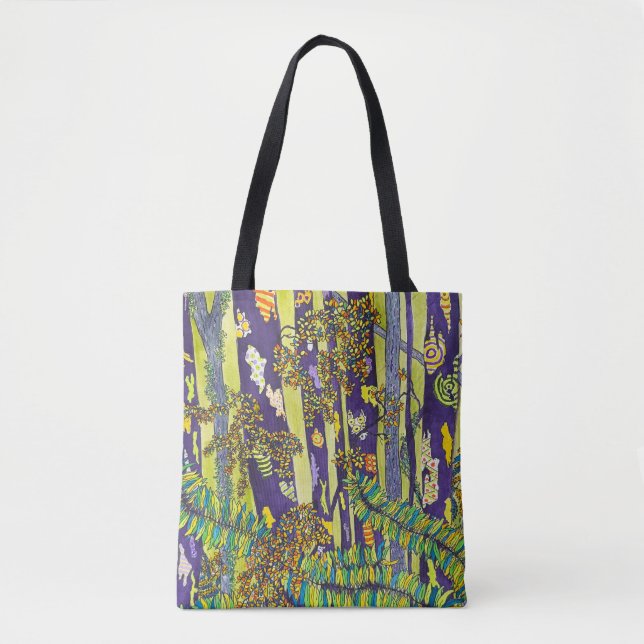 Lila Forest Tote Bag Tasche (Vorderseite)