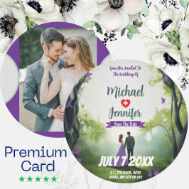 Lila Forest Wedding Custom Foto Save the Date