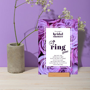 Lila Foto Brautparty Ring Game Tabletter Karte