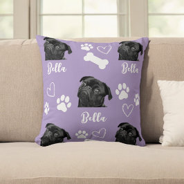 Lila Foto für benutzerdefinierte Liebe Paw Print Kissen