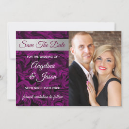 Lila Foto-Hochzeit Save The Date