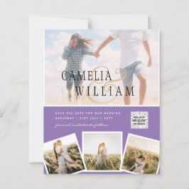 Lila Foto Hochzeitsstichtag QR-Code Rett