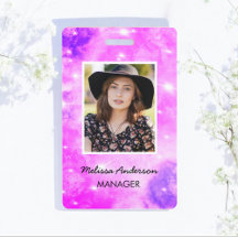 Lila Foto-ID-Abzeichen für Sparkle-Mitarbeiter