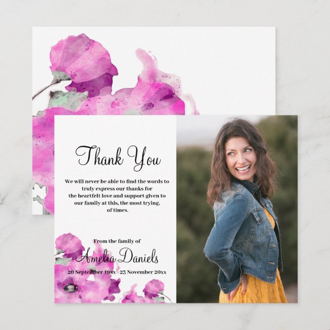 Lila Foto im Speicher dank Karte (Vorne/Hinten)