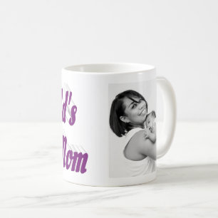 Lila Foto mit der besten Mama Kaffeetasse