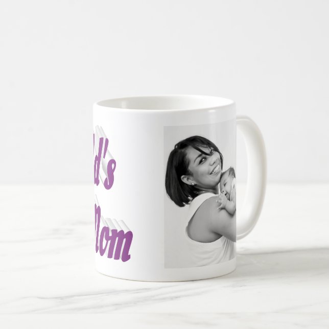 Lila Foto mit der besten Mama Kaffeetasse (VorderseiteRechts)