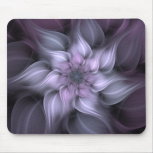 Lila Fraktal-Blume Mousepad
