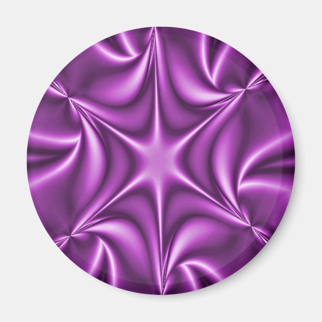 Lila Fraktal Starflower Magnet (Vorne)