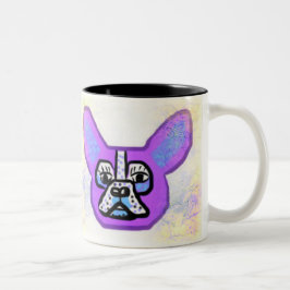 Lila französische Bulldoggen-Tasse Zweifarbige Tasse