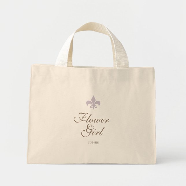 Lila französische Lilie Flower Girl Name Mini Stoffbeutel (Vorne)