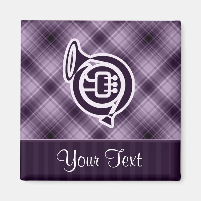 Lila französisches Horn Magnet (Vorne)