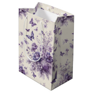 Lila französisches Land-Toile-Fleurie-Schmetterlin Mittlere Geschenktüte