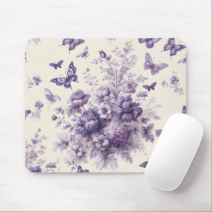 Lila französisches Landtoile-Fleurie-Schmetterling Mousepad