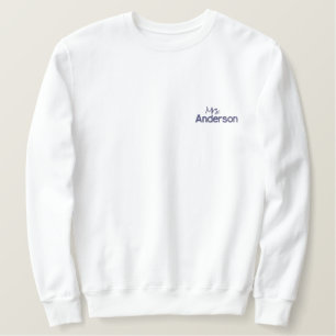 Lila Frau Wedding Date Custom Besticktes Sweatshirt