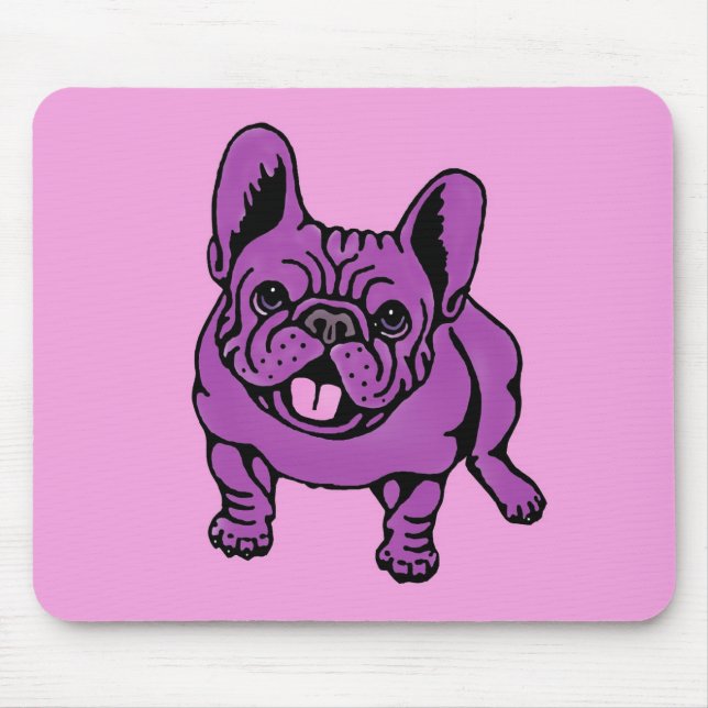 Lila Frenchie Mousepad (Vorne)