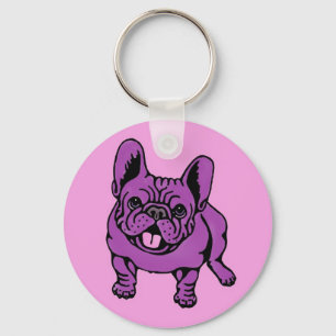 Lila Frenchie Schlüsselanhänger