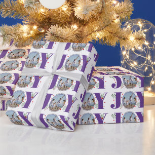 Lila Freude Frohe Weihnachtsfeiertage Foto Geschenkpapier