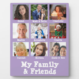 Lila Freunde und Familienname Foto Demenz 8x10 Fotoplatte