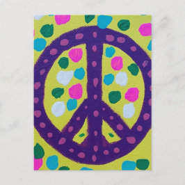 Lila Friedenszeichen Postkarte