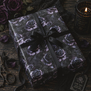 Lila Friedhof Rose Gothic Occult Geschenkpapier
