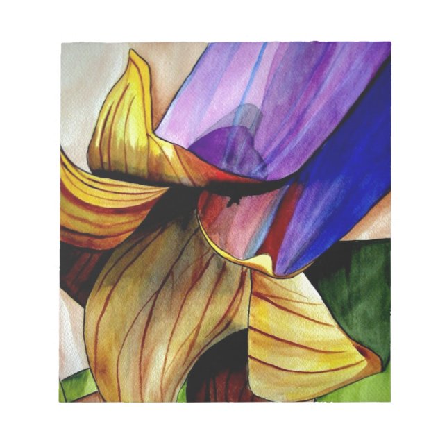 Lila Fritilla Blume Originale Kunst Aquarell Notizblock (Vorderseite)