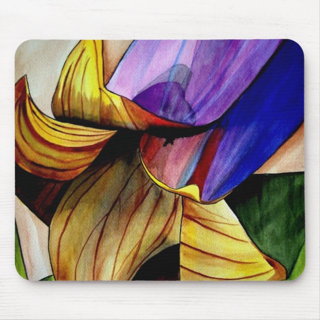 Lila Fritillart Blume Original Aquarellkunst Mousepad (Vorne)