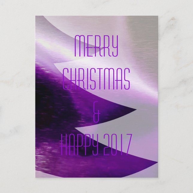 Lila frohe Weihnachten - Glück im neuen Jahr 2017 (Vorderseite)
