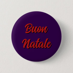 Lila Frohe Weihnachten Knopf - Buon Natale Button