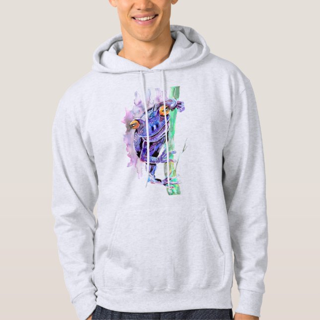 Lila Frosch Hoodie (Vorderseite)