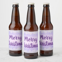 Lila Frost Frohe Weihnachten Bierflaschenetikett
