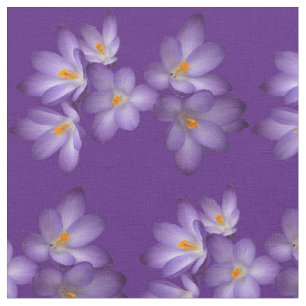 Lila Frühlings-Krokus-Blumen-Gewebe Stoff