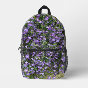 Lila Frühlingsblumen Bedruckter Rucksack