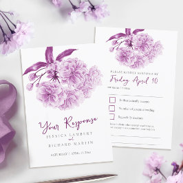 Lila Frühlingsblütenhochzeit RSVP