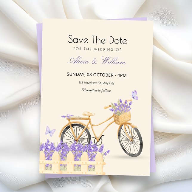 Lila Frühlingshochzeit Save The Date (Von Creator hochgeladen)