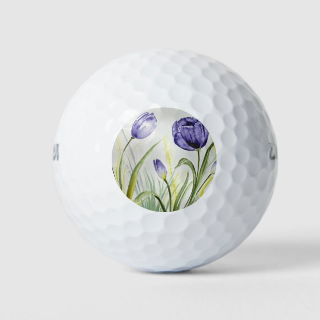 Lila Frühlingshuppen Golfball (Vorderseite)