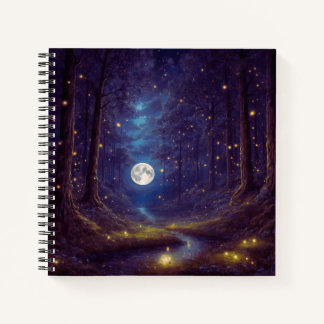 Lila Full Moon & Firefrefly-Hardcover-Journal Notizbuch