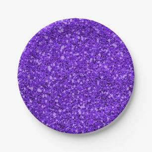 Lila Funkeln Glitter Glam Individuelle Party Pappteller