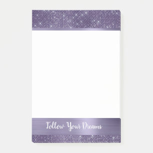 Lila Funkeln Personalisierter Spruch Post-it Klebezettel