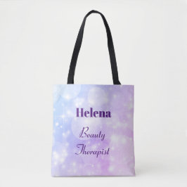 Lila Funkelnd Personalisierter Schönheitstherapeut Tasche