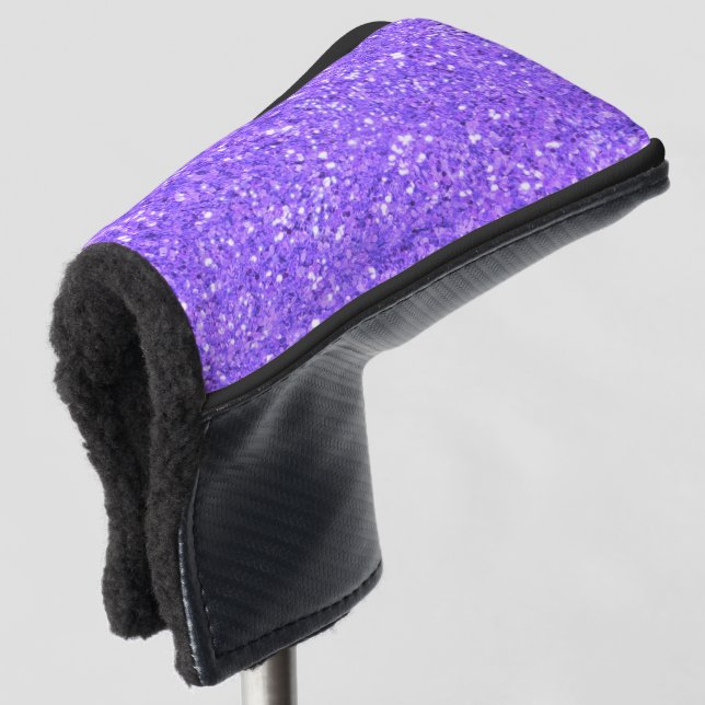 Lila funkelndes Glitzer Golf Headcover (3/4 Vorderseite)