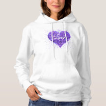 Lila funkelndes Herz, Liebe Glitzer Valentine