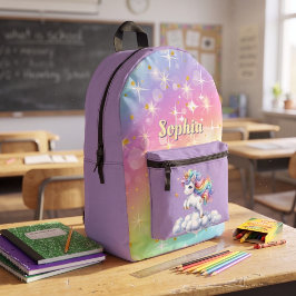 Lila Funkelzauber Einhorndrucktasche Bedruckter Rucksack