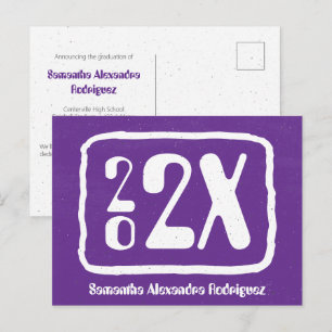 Lila funkige Klassen-Jahr-Abschlusskarte Postkarte