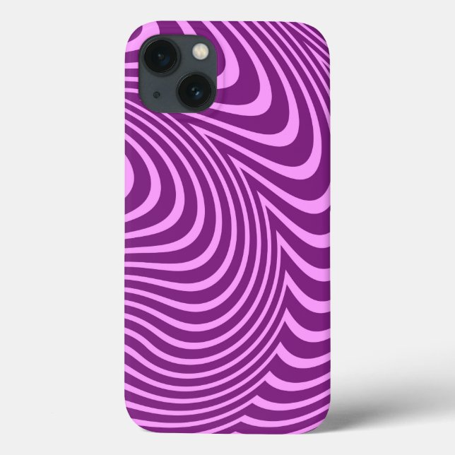 Lila Funky Stripes für Ferngespräche Case-Mate iPhone Hülle (Rückseite)