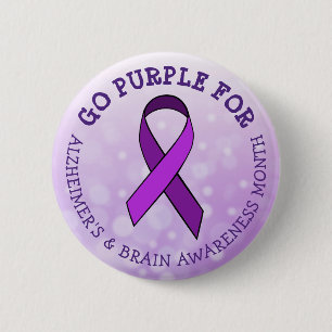 Lila für Alzheimer & Brain Awareness Month Button