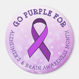 Lila für Alzheimer & Brain Awareness Month Magnet