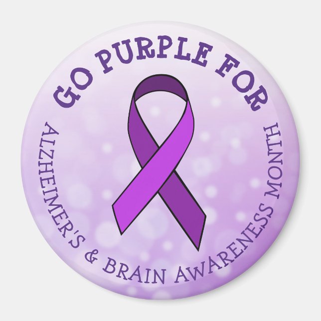 Lila für Alzheimer & Brain Awareness Month Magnet (Vorne)