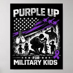 Lila für den Monat der militärischen Kinder Poster