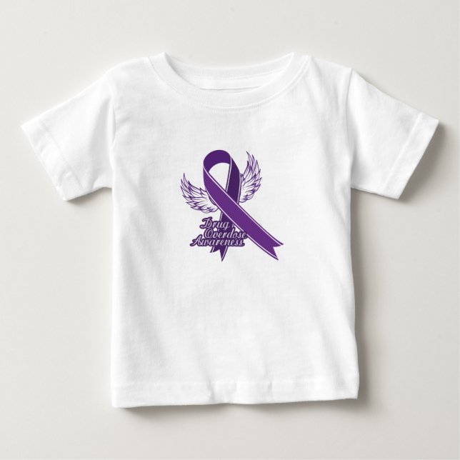 Lila für Drogen-Überdosis-Bewusstseins-Geschenk Baby T-shirt (Vorderseite)